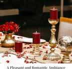KONNI Dark Red Pillar Candles Set of 3, 3"x 3" Unscented Pillar Candles Bulk, 30 Hours Long Burning Candles, Smokeless&Dripless Large Round Candle for Wedding, Home Decoration, Parties, Spas, Dinner