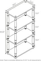 Furinno Turn-N-Tube 4-Tier Multipurpose Shelf Display Rack, Classic Tubes, Dark Cherry/Black