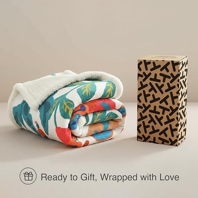 HORIMOTE HOME Sherpa Blanket for Winter, Soft Warm Blanket, Reversible Fleece Blanket for Women, Girls & Mom, Gifts for Your Loved One Throw Blanket for Birthday, Christmas 60"x80"