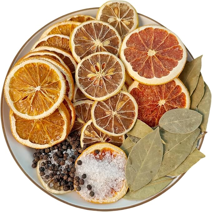 Spring Simmer Pot Potpourri Dried Lemon Slices, Grapefruit, Lime, Orange, Peppercorn, Salt & Bay Leaf, Stovetop Simmering Potpourri Kits for Hostess/Office/Housewarmings/Open Houses Gifts