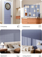 Bumusty Large Felt Bulletin Board, 48" x 36" Cork Board Alternative, 12-Pack Wall Tiles with 4-Compartment Design, 30 Push Pins, 70 Adhesive Tabs, Ideal for Office & Home Decor, Soft Periwinkle
