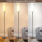 Cordless Floor Lamp for Living Room, with 3 Color Temperature and Pull Cord Switch, Farmhouse Floor lamp 8000mAh Battery Operated Portable Rechargeable Tall Modern Standing Light for Bedroom