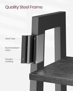 VASAGLE Ladder Shelf, 5-Tier Bookshelf, Storage Rack, Bookcase with Steel Frame, for Living Room, Home Office, Kitchen, Bedroom, Industrial Style, Ebony Black and Ink Black ULLS045B56