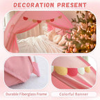 Razee Twin Bed Tent for Kids, Twin Size Bed Tents Indoor Canopy Privacy on Bunk Sleep Inside Drafty Room for Girls, Pink