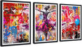 Novatique Banksy Canvas Wall Art Colorful Graffiti Wall Art Prints Pop Art Wall Decor Graffiti Poster Artwork for Living Room Bedroom,24" x 36" x 3pcs