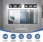 Modern LED Small Bathroom Lights Fixtures(3-Light),Metal Black Acrylic Wall Lighting,Vanity Lights for Bathroom Over Mirror(6000K 16in)