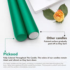 New Burning Formula Unscented Dripless 10-Inch Taper Candles Set of 12 - Emerald, for Wedding, Dinner - Smokeless, Long Burning - Hand Poured, Colored Tall Candlesticks - Esmeralda