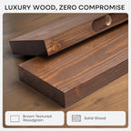Homeforia Classic Walnut 18 inch Floating Shelf, High End Solid Real Wood Small 18inch Floating Shelves for Wall Mounted, 18in Floating Shelves, Heavy Duty Bracket, 18 X 6.5 X 1.75 inches, Set of 4