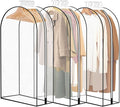 3 Pack 10" Gusseted Garment Bags for Hanging Clothes, 40" All Clear Suit Bags for Closet Storage, Garment Bags for Shirts, Coats, Dresses