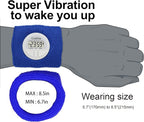 Coolfire Vibrating Alarm Clock - Silent Wristband Watch for Deep Sleepers, Vibration Bracelet With Shock Feature (Blue)