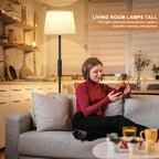 【Upgraded Floor Lamps for Living Room, Modern Floor Lamp with Remote Control, Dimmable Colors Temperature Standing Lamp Foot Switch, 9W LED Bulb Tall Lamps for Bedroom Office Kid Room