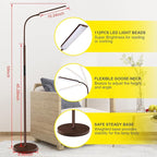 Dimunt LED Floor Lamp, Bright 15W Floor Lamps for Living Room, Adjustable 3000K-6000K & Brightness Standing Lamp with Remote & Touch Control, Reading Floor Lamps with 1H Timer for Home Office-Brown