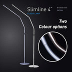 Daylight Slimline 4 LED Floor Lamp - 6,000K, 3,200 Lux, 4 Brightness Levels, USB-C Port for Fast Charging - Sleek Design, Anti-Glare Shade, Flexible Height Adjustment - Ice Grey