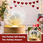 Personalized 3D Crystal Ball Night Light - Custom Photo Snow Globe Lamp for Valentine‘s Day, Anniversary, Birthday - Memorial Keepsake Gift for Couples, Family, Pets