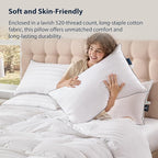 Pacific Coast Bed Pillow, Luxury Hotel Collection White Goose Down Pillow for Sleeping, 700 Fill Power, 520 Thread Count, Soft, Standard Size