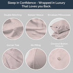 Olive + Crate Tencel Eucalyptus Cooling Duvet Cover Set - Hypoallergenic, Lyocell Tencel Duvet Cover - Soft, Temperature Regulating with Hidden Button Closure & Corner Ties - King Size [Barely Pink]