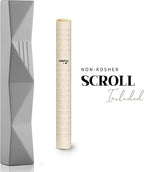 SURI Jewish Mezuzah for Door – 4 Inch Gray Concrete Mezuza Case with Printed Scroll, Fits a 3 Inch Mezuzzah Scroll, Self-Stick Adhesive, Gift Box Included