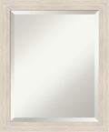 Amanti Art White Wall Mirror 23x19 Hardwood White Wash Narrow Rectangle Bathroom Mirror for Wall Decor Living Room, Small Country Rustic Wood Frame, Hangs Horizonally and Vertically, Bathroom Decor,