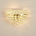 2-Lights Crystal Icicle Prisms Drops Wall Sconce Light for Living Room Dining Room Bathroom Vanity Mirrors Hallway Bedroom Closet Stairway(Gold)