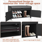 HOMEFORT 30" Shoe Bench with Lift Top Storage, Entryway Bench with Cushioned Seat, Wooden End of Bed Bench, Shoe Cabinet Bench with Hidden Storage Space, for Bedroom, Hallway,Black