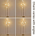 Tree Branch Floor Lamp for Living Room, 9-Light Gothic Moon Branch Floor Lamp, Wood Grain Resin & Metal Base for Farmhouse, Bedroom, Office,Halloween Decor(66")