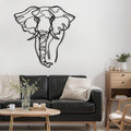 SIGNLEADER Metal Wall Art Decor Elephant Minimalist Modern Abstract Wall Sculpture Hangings Home Decoration for Living Room, Bedroom, Bathroom, Kitchen, Outdoor - 36" Black