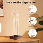 Incense Holder for Sticks, Insence-Stick Holder Ash Catcher with Removable Glass [Anti-Ash Flying], Mess-Free Incense Burner Holder, Perfect for Meditation Yoga Relaxation,Home Decor