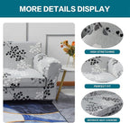 KRFOONN 3 Piece Stretch Sofa Couch Covers for 2 Cushion Couches Printed Sofa Loveseat Slipcover with 2 Separate Seat Cushion Covers Washable Sofa Slip Covers Furniture Protector (Loveseat, 02), Medium