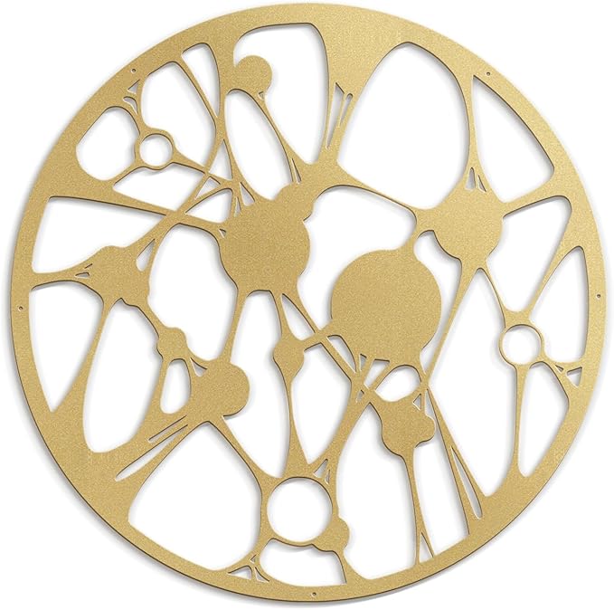 SIGNLEADER Metal Wall Art Decor Abstract Geometric Minimalist Modern Abstract Wall Sculpture Hangings Home Decoration for Living Room, Bedroom, Bathroom, Kitchen, Outdoor - 18" Gold