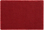 Waffle Bath Mat, Boho Bathroom Rugs Non Slip Washable Super Absorbent Quick Dry Bath Mat Farmhouse Bathroom Decor, 24"x16" Burgundy