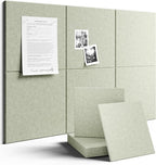 Large Felt Bulletin Board 36"x24" Cork Board Alternative - 6 Pack with 40 Safe Removable Adhesive Tabs, Cork Boards for Walls Cork Board for Home Office Classroom Pin Board-Sage Green