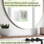 Waterproof Bathroom Wall Clock and Timer, Digital Water Resistant Hanging Timer for Shower, Large Display Kitchen Cooking Countdown Timers, Mirror Suction Clock with Temperature Humidity Meter (Green)
