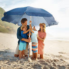 Beach Umbrella Sand Anchor with 4 Legs, Removable & Adjustable Heavy Duty Metal Sun Holder, Outdoor Umbrella Stand Steel Anchor for Beach Grass Sand