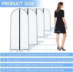 Suit Bags for Closet Storage Garment Bag (24'' x 40'' Set of 12) Clear Garment Bags for Hanging Clothes Plastic Waterproof Suit Cover Bag with Zipper for Coats, Jackets, Shirts Closet