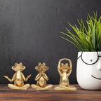 Suoedd Gold Frog Figurines Yoga Decor 3.7In Set of 3 –Frog Yoga Statues for Modern Living Room Desk Table Home Office Bookshelf Shelves Sculptures Decor,Gifts for Mom Women