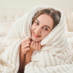 BEDELITE Fleece California King Comforter Set -Super Soft & Warm Fluffy Cream White Bedding, Luxury Fuzzy Heavy Bed Set for Winter with 2 Pillow Cases