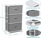 MAX Houser Dresser Tower with 3 Drawers,Fabric Dresser Drawer Organizer Unit,Dresser Chest with Wood Top,Vertical Storage Dresser,Small Dresser for Bedroom,Office-Dark Grey