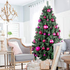 Fuchsia 1.6" Small Christmas Balls Christmas Tree Decoration Ornaments Shatterproof Hanging Balls for Birthday Halloween Holiday Wedding Decorations Set of 36pcs
