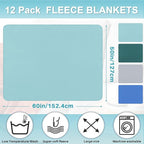 Newwiee 48 Pcs Fleece Throw Blankets Bulk 50'' x 60'' Oeko-tex Standard 100 Certified Spring Outdoor Wedding Guest Blankets Lightweight for Sleepover Donation Lap Pet Sofa Home (Green Shades)