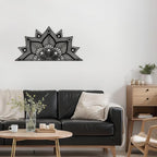 SIGNLEADER Metal Wall Art Decor Flower Minimalist Modern Abstract Wall Sculpture Hangings Home Decoration for Living Room, Bedroom, Bathroom, Kitchen, Outdoor - 18" Black