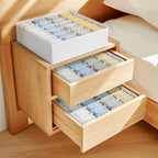 Joyoldelf Sock Organizer Drawer Organizer - Underwear Organizer, 24 Cell Collapsible Closet Organizers and Storage Sock Holders Organizers for Storing Socks, Ties, Belts 6 Pack White