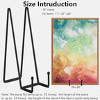 IBosins 5 Pack 16 Inch Plate Holder Display Stands, Large Metal Black Frame Stand for Picture, Book, Photo Easel, Creation, Collectibles