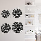 SIGNLEADER Metal Wall Art Decor Abstract Geometric Circles Minimalist Modern Abstract Wall Sculpture Hangings Home Decoration for Living Room, Bedroom, Bathroom, Kitchen, Outdoor - 24" Black
