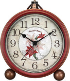 Maxspace Classic Vintage Clock - Elegant and Decorative Analog Clock,Silent Non-Ticking Clocks with Distressed Metal Frame for Office, Living Room or Bedroom