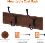 Amazon Basics Rectangular Wall-Mounted Farmhouse Coat Rack, 5 Hook, Light Walnut