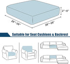 100% Waterproof Couch Cushion Covers, Chair Seat Cover, Stretch Sofa Cushion Covers, Reversible Sofa Protector Covers for Pets, Washable (Chair Cushion, Light Grey), Small
