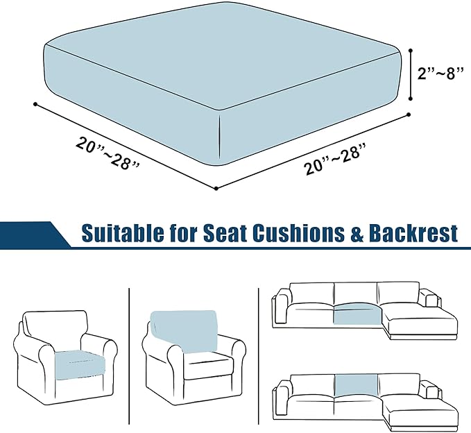 Waterproof Couch Cushion Covers Patio Chair Seat Cover, Stretch Sofa Cushion Covers for Sectional Sofa, Reversible Furniture Protector Covers for Pets (Chair Cushion, Sand)