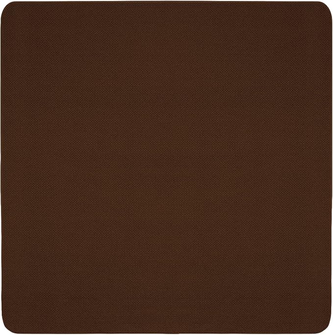 House, Home and More Skid-Resistant Carpet Indoor Area Rug Floor Mat - Chocolate Brown - 5 Ft X 5 Ft - Non Slip Rubber Backing, Stain Resistant, Dog Friendly, Living Room Bedroom Kitchen Entryway