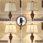 Luvkczc Vintage Floor Lamp - Brown Resin 6-Sided Carved Hollow Light Design, Mid-Century Modern Standing Lamp for Living Room, Bedroom, Study(Bulb Included)