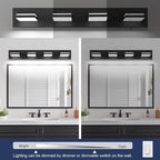 Bathroom Vanity Lighting Fixtures Over Mirror (4-Light, 30-Inch) Dimmable Modern LED Bathroom Wall Lighting Fixtures, Matte Black (3000K/3500K/4000K/5000K/6000K)